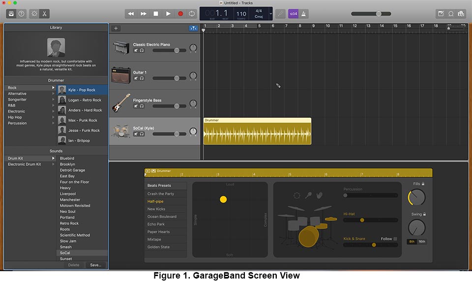 GarageBand Screen View